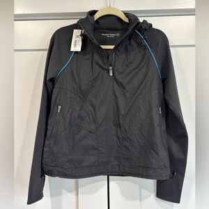 Outdoor Voices NWT Womens Frost Knit Hoodie Black w/ Reflective Strip Small